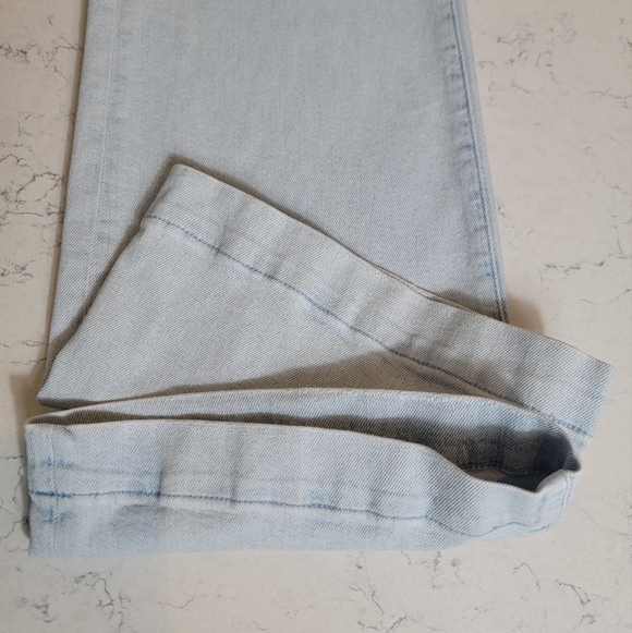 7 For All Mankind Tailorless Dojo Jeans 31 Light Wash Wide Leg Flare - Picture 7 of 16